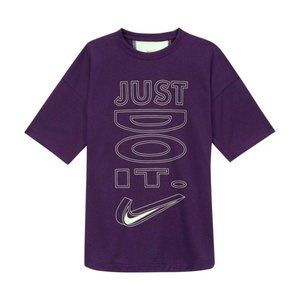 NWT Nike Dry Jr - Girls' Athletic Purple T-Shirt Top Just Do It Small